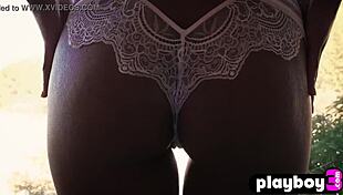 Gorgeous milf poses in hot clothes before striptease