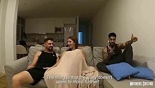 Invited friend to bang his naughty wife. First ménage and double penetration for over onhell!