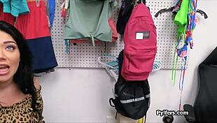 titty and pussy fucking bracelet stealing hottie gets caught in the act