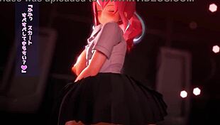 Papakatsu JK Rides Cowgirl in 3D Hentai Creampie! 😍