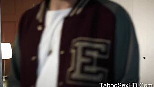 Brunette sexy girl fucks football player with passion