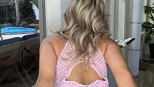 luna luxe in pink fishnet lingerie looking like an absolute smoke show