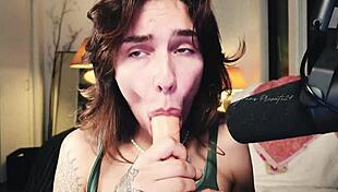 flowerava gives dildo bj on webcam with toys behind scenes 😘