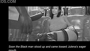 Julena's 3D adventures in upskirt stockings and interracial riding.