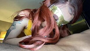 Albino chick fucks black dick hard