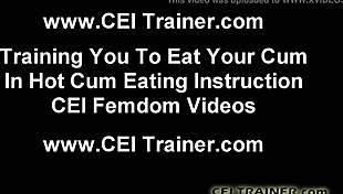 Follow My Commands And Swallow Your Cum Cei!