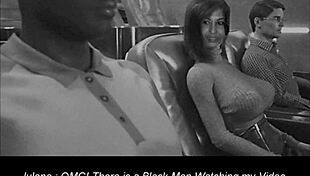 Julena's 3D adventures in upskirt stockings and interracial riding.