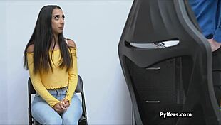 sexy indian american thief busted and fucked in office