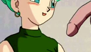 bulma and gohan encounter a monster in dragon ball z hentai.