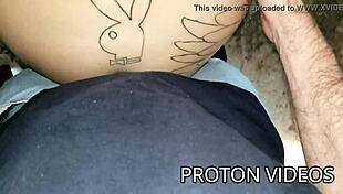 Wife alone in shower calls for bareback fuck backstage