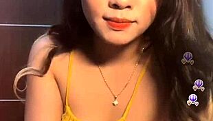 sexy girl in yellow dress showing her big tits on cam! 😍