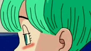 bulma and gohan encounter a monster in dragon ball z hentai.