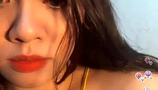 sexy girl in yellow dress showing her big tits on cam! 😍