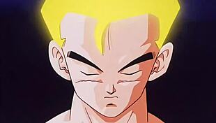 bulma and gohan encounter a monster in dragon ball z hentai.