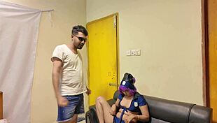 Adorable girlfriend helps big black cock lover with a blowjob