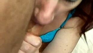 my wife gives me a bellyjob and blowjob in our bedroom, it's so hot.