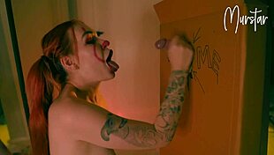 halloween gloryhole blowjob with redhead teen deepthroat 😈