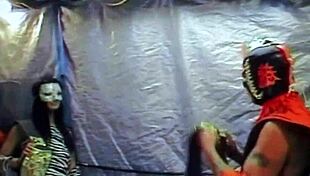 Masked Wrestler Dragonfly Battles Adriana Milano In Intense Mixed Wrestling Match