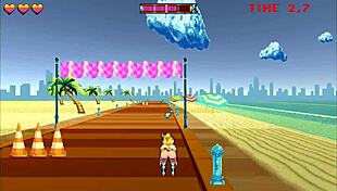 Roller Babe Hentai Game Public Creampie And 69 At Beach!