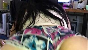 Amateur girl in homemade riding scene