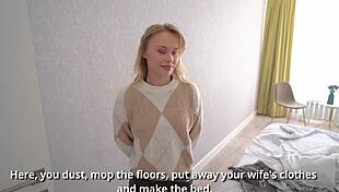 New maid works holes for cum reward