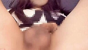 Cat-Eared Crossdresser Teases with Cute Masturbation