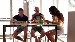 Hell Yeah, Sucking His Friend's Dick Under Table Till Wife Catches!