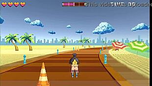 Roller Babe Hentai Game Public Creampie And 69 At Beach!