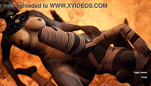 Furry jackal grinds hard against furry dragon in wild scissoring