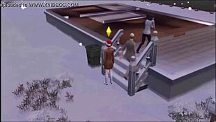 A beautiful redhead has a steamy solo scene in The Sims 4.