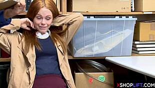 Busty Redhead Teen Shoplifts