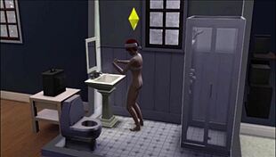A beautiful redhead has a steamy solo scene in The Sims 4.