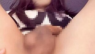 Cat-Eared Crossdresser Teases with Cute Masturbation