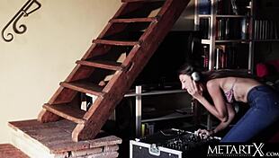 Sexy Spanish Dj Fingers Her Hairy Pussy To An Intense Orgasm