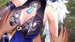 yelan from genshin impact in hentai anime style