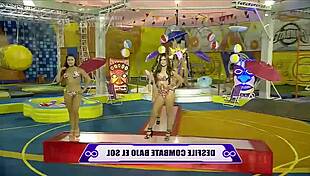 Let's start with the girls' lingerie parade in this sunny holiday battle!