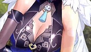 yelan from genshin impact in hentai anime style