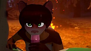 Furry anime hentai oral cum scene in 3d porn