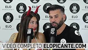 Sara blonde plays with cream and swallows it