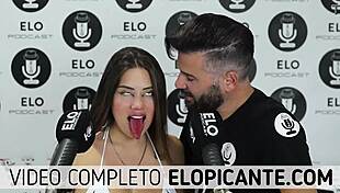 Sara blonde plays with cream and swallows it