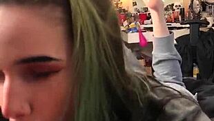 i'm giving a sloppy blowjob to this teen in the pose, swallowin' it all