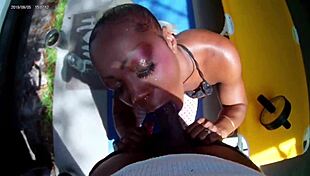 Naughty Ebony Neighbor Lets Me Fuck Her Wet Ass Outside and Record It