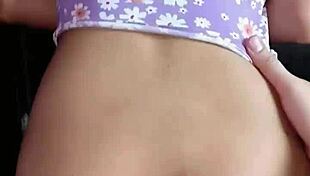 Young skinny girl rides hard in homemade video.