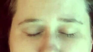 Amateur babe getting her face totally cum dumped after wild action! 😜