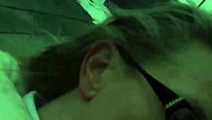 Beautiful blonde in glasses gets to experience a big black cock at the airport.