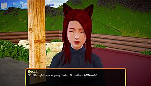 In my new family, milf shows big tits! Cartoon erotic.