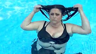 I love titty action in the pool with my big natural tits
