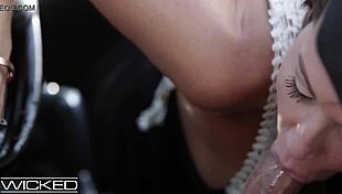 위키드 픽처스 제시카 드레이크, 핫한 차 안 섹스. 에로틱 야외 액션, 원초적 키스와 함께 펼쳐지다