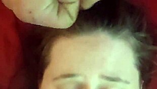 Amateur babe getting her face totally cum dumped after wild action! 😜