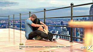 Anime girl fucks in kitchen then rides motorcycle